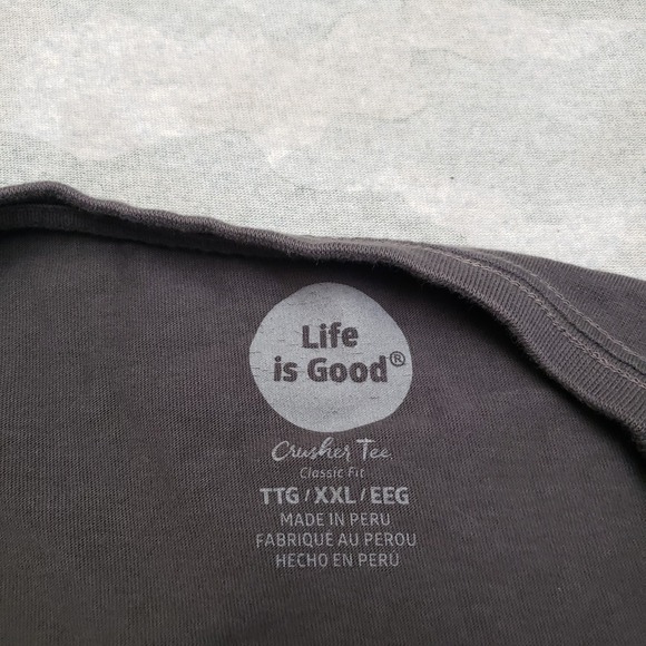 Life Is Good Top Womens 2XL Gray Classic Fit Short Sleeve Crusher Tee Sail Boat - Picture 4 of 10